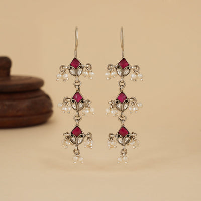Pink Kundan Festive Earrings