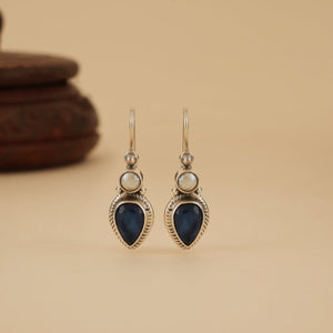 Blue & White Silver Earrings