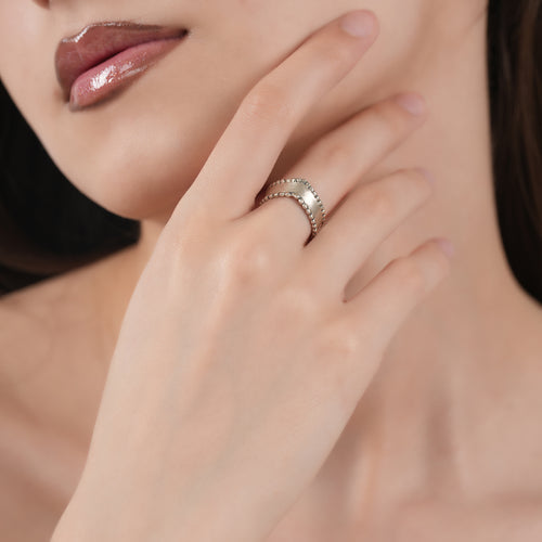 Silver Carved Ring Band