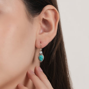 Silver Turquoise & Pearl Earrings