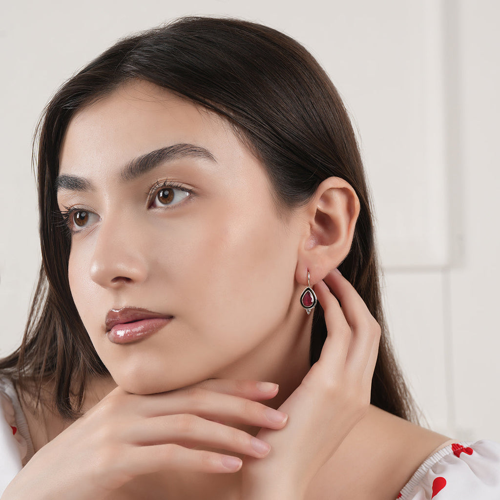 Ruby Drop Earrings