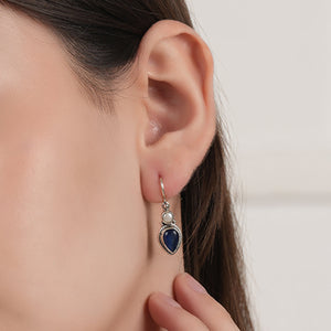 Blue & White Silver Earrings