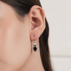 Black & White Silver Earrings