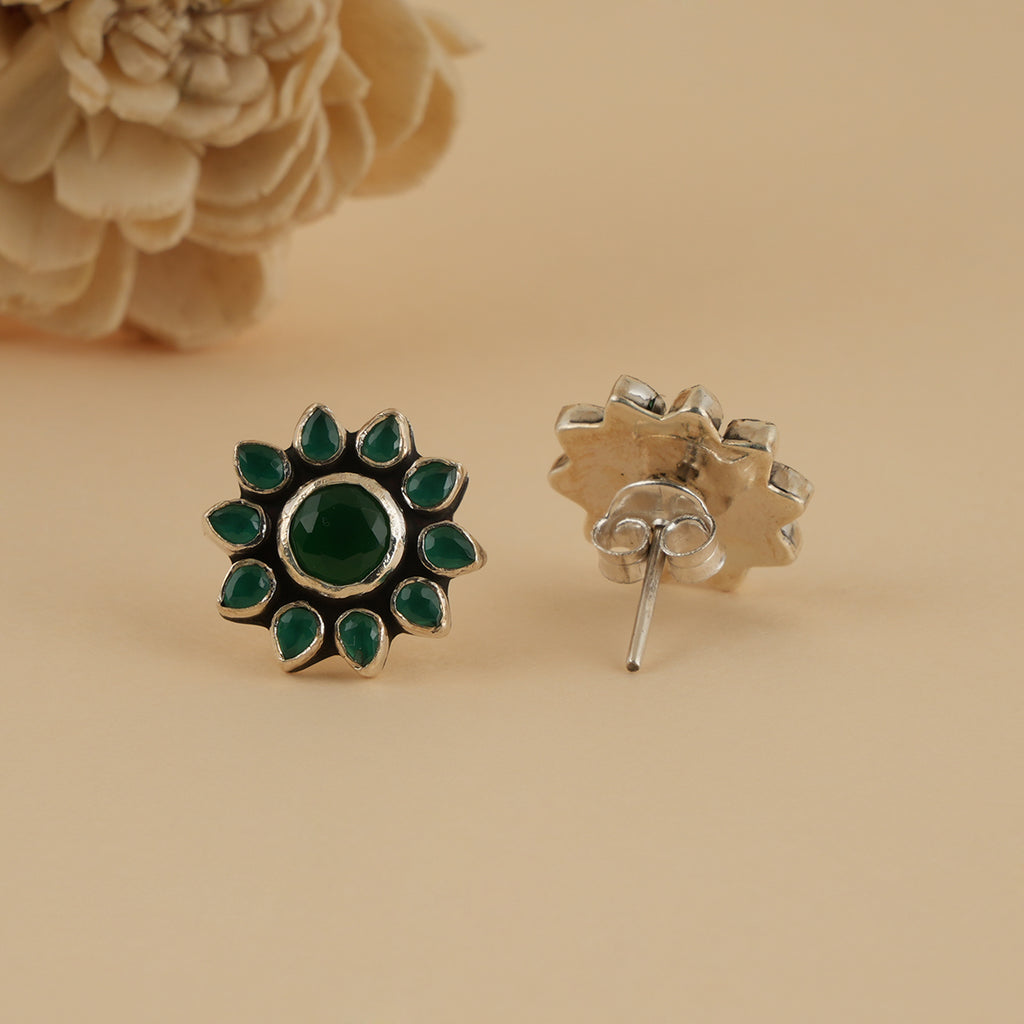 Emerald Bloom Studs