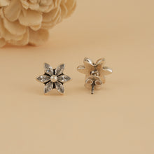 Load image into Gallery viewer, Dainty Silver Zircon Flower Stud Earrings