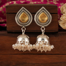 Load image into Gallery viewer, Dual Tone Drop Studs Jhumkis