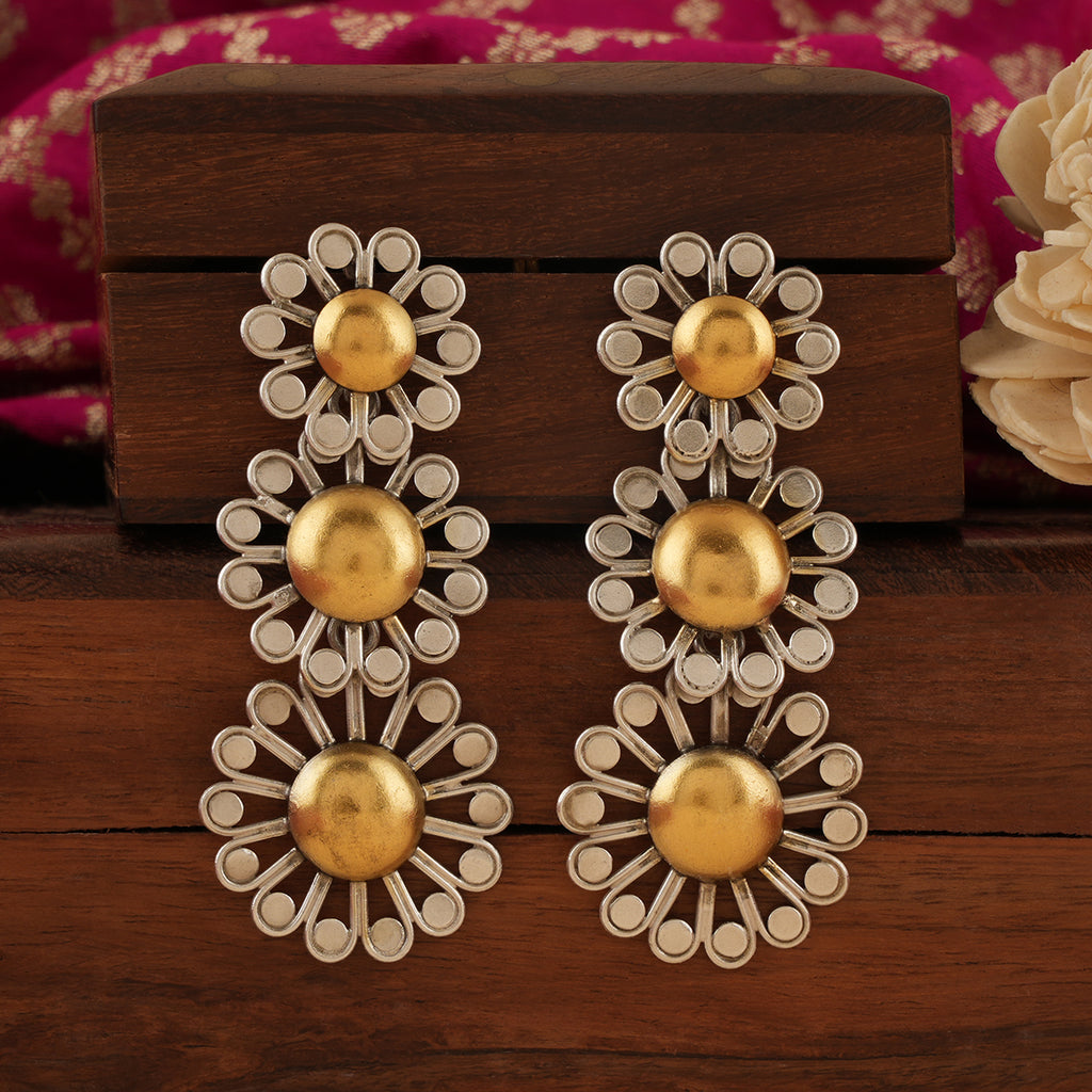 Three Layered Flower Earrings