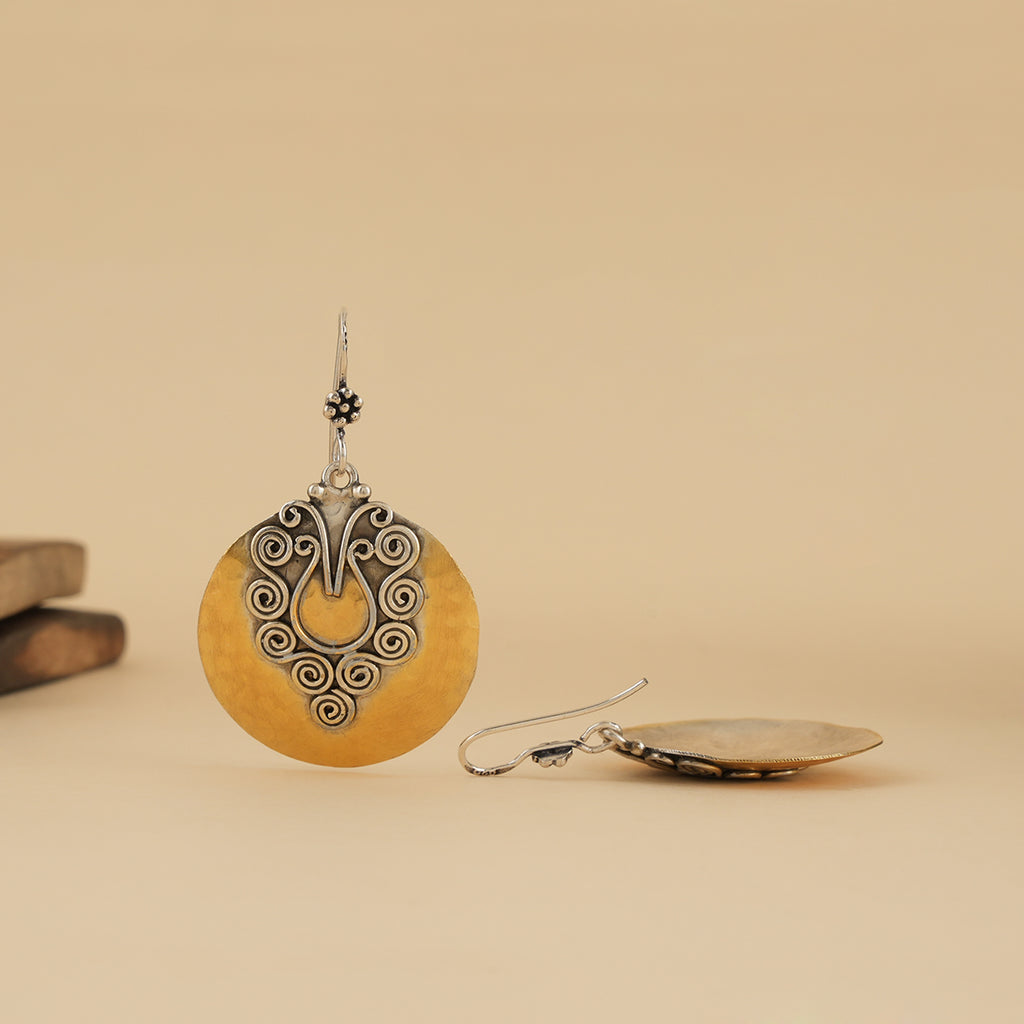Dual Tone Fish Hook Earrings