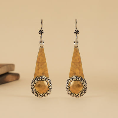 Dual Tone Hammered Earrings