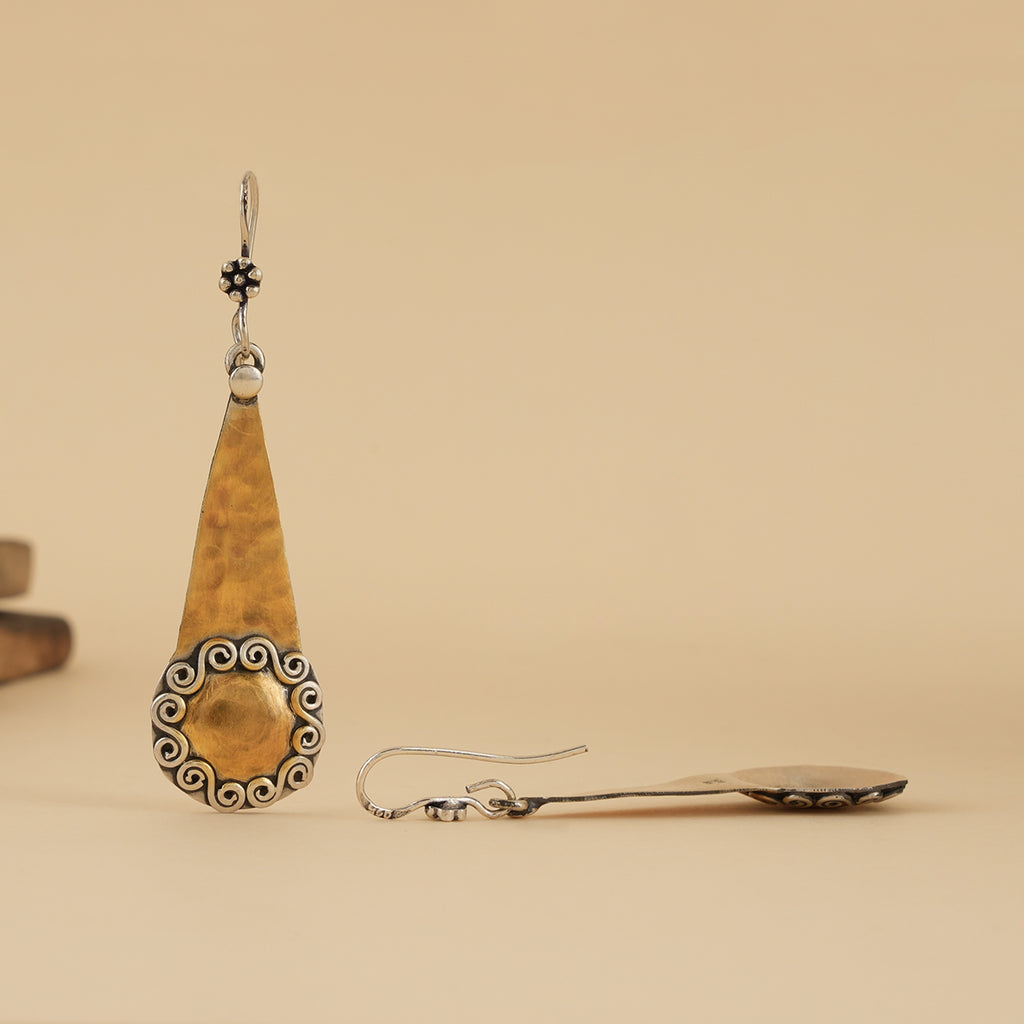 Dual Tone Hammered Earrings