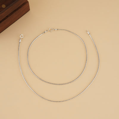Silver Snake Chain Anklet (Single)