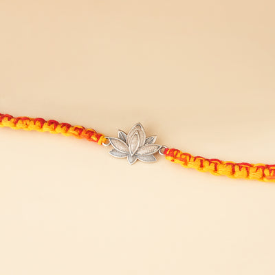 Silver Lotus Rakhi
