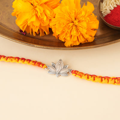 Silver Lotus Rakhi