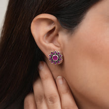 Load image into Gallery viewer, Ruby Bloom Stud Earrings