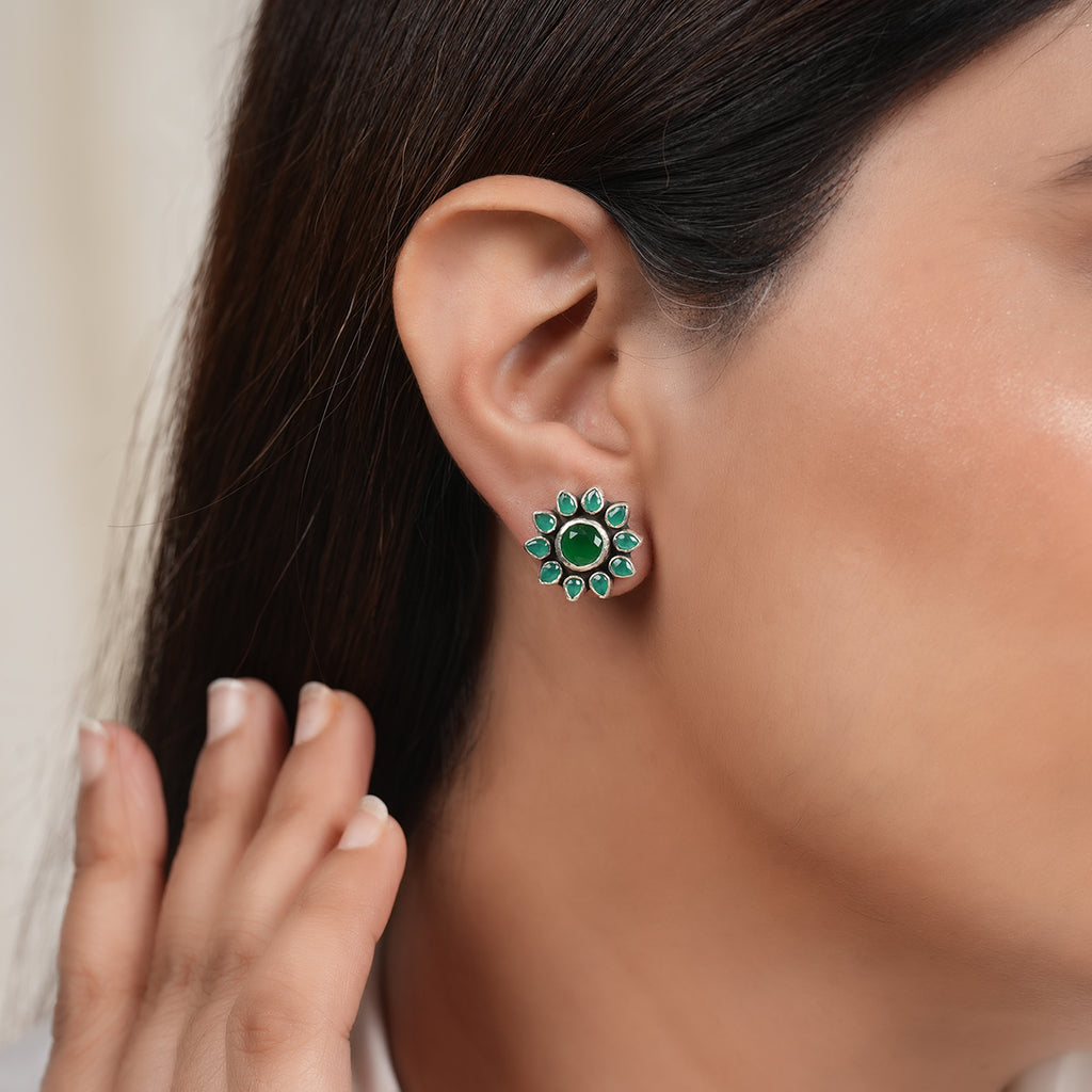 Emerald Bloom Studs