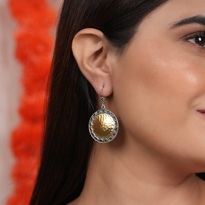 Dual Tone Fish Hook Earrings