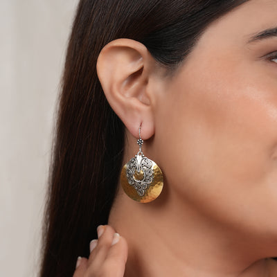 Dual Tone Fish Hook Earrings