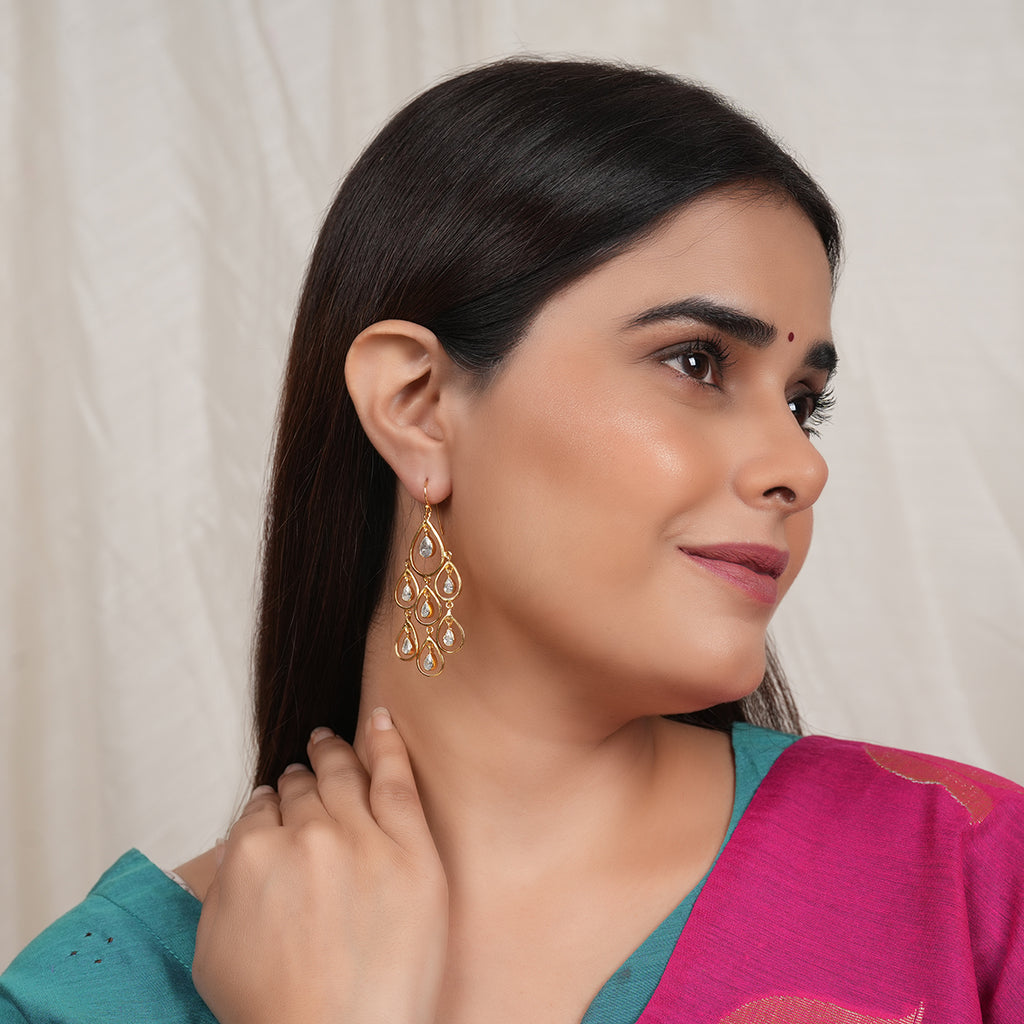 Goldplated Silver Chandelier Earrings