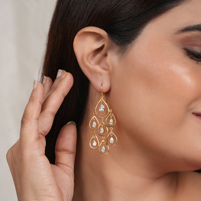 Goldplated Silver Chandelier Earrings