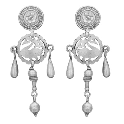 Antique Silver Peacock Earrings