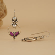 Load image into Gallery viewer, Chandrika Pearl &amp; Pink Zircon Earrings