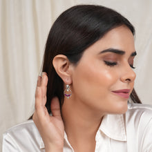 Load image into Gallery viewer, Chandrika Pearl &amp; Pink Zircon Earrings
