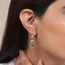 Load image into Gallery viewer, Chandrika Pearl &amp; Green Zircon Earrings