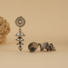 Load image into Gallery viewer, Layered Silver Jhumki Stud Earrings