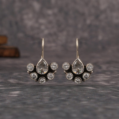 Dainty Zircon Silver Earrings