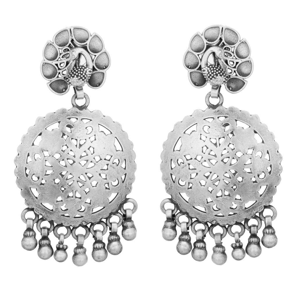 Dancing Peacock Stud with Jaali Earrings