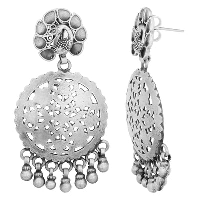 Dancing Peacock Stud with Jaali Earrings