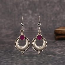 Load image into Gallery viewer, Silver Ruby Earrings