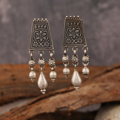 Tribal Silver Earrings
