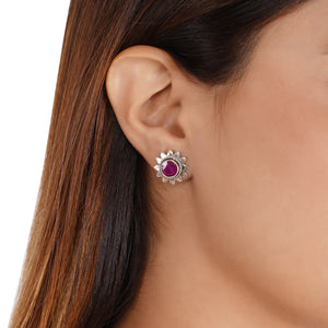 Flower Ruby Studs