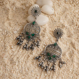 Mewad Emerald Silver Earrings