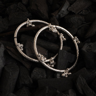 Silver Ghungroo Bangles (Single)