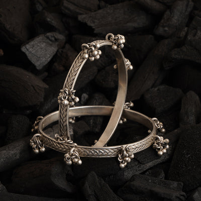 Silver Braided Bangles (Single)