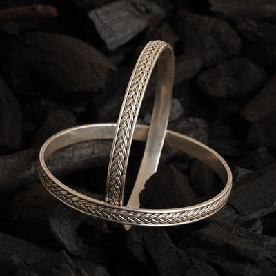 Silver Braided Bangles (Single)