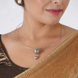 Silver Hasli With Ball Pendant