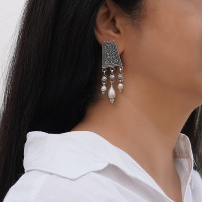 Tribal Silver Earrings