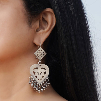 Silver Jaali Earrings