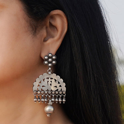 Silver Jaali Earrings