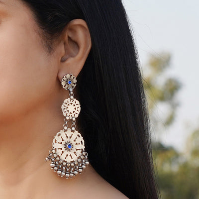 Silver Jaali Earrings