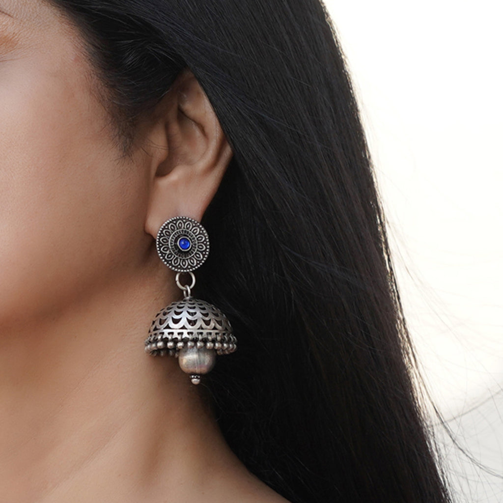 Tribal Silver Jhumkis