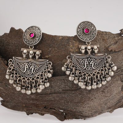 Silver Peacock Earrings