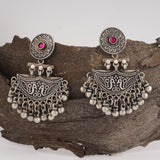 Silver Peacock Earrings