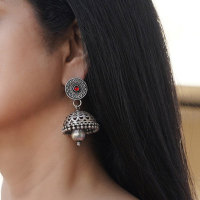 Tribal Silver Jhumkis