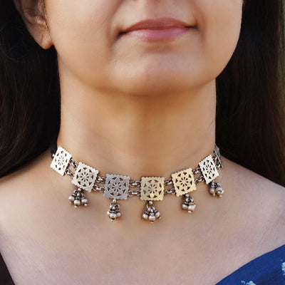 Intricate Jali Ghungroo Drop Choker