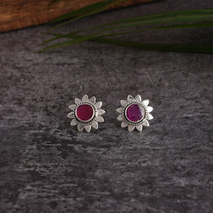 Flower Ruby Studs