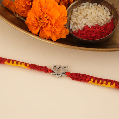 Silver Lotus Rakhi